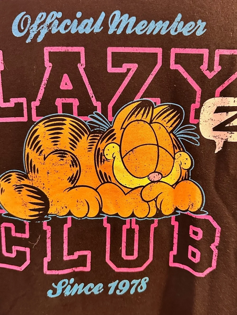 Garfield Odie Medium Sleepwear Nightshirt Cotton Blend Black Lazy Club